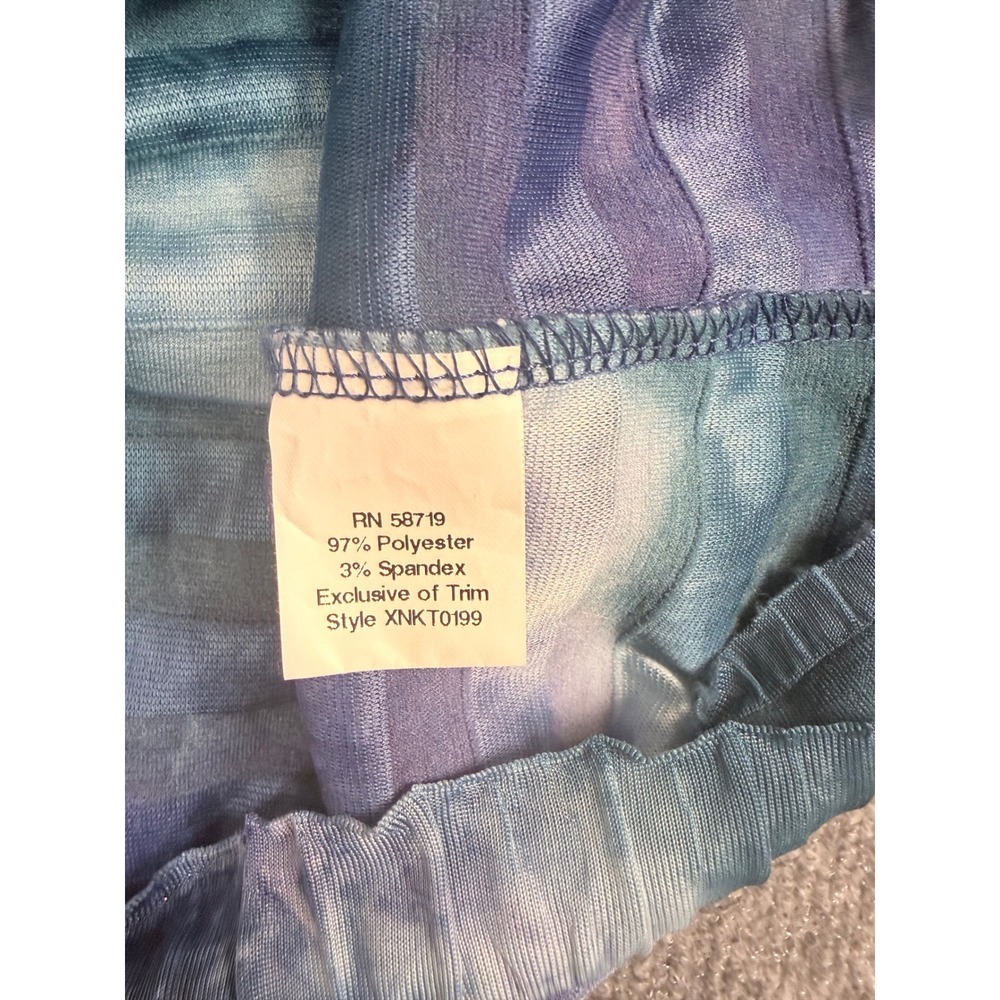 NY Collection Womens Blue Purple Tie Dye Ruffle Tiered Tank Top Shimmer M - Picture 6 of 10